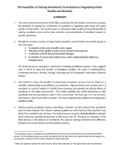 The Feasibility of Valuing Woodlands' Contribution to Regulating Water Quality and Quantity: Summary